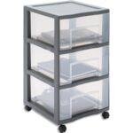 SUNDIS Tour plastique Tower 3 tiroirs XL (l x h x p) 38,5 x 64,5 x 37 cm