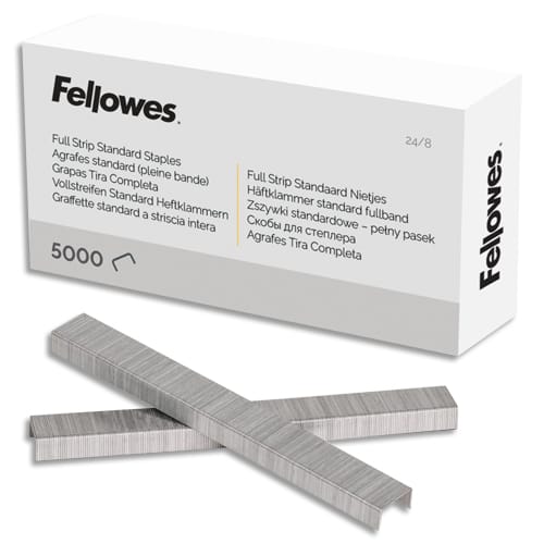 465368_d1.jpg FELLOWES Boîte de 5000 agrafes 24/8 - Pleine bande – Image 1