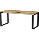 MT INTERNATIONAL Bureau droit l160xp67 plateau Chêne brut et pieds o noir