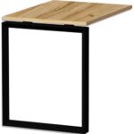 MT INTERNATIONAL Retour de Bureau l80xp60 plateau Chêne brut et pieds o noir