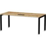MT INTERNATIONAL Bureau droit l160xp80 plateau Chêne brut et pieds u noir
