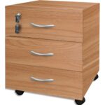 MT INTERNATIONAL Caisson mobile melamine 2 tiroirs papeterie Hêtre