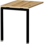MT INTERNATIONAL Retour de Bureau l80xp60 plateau Chêne brut et pieds u noir