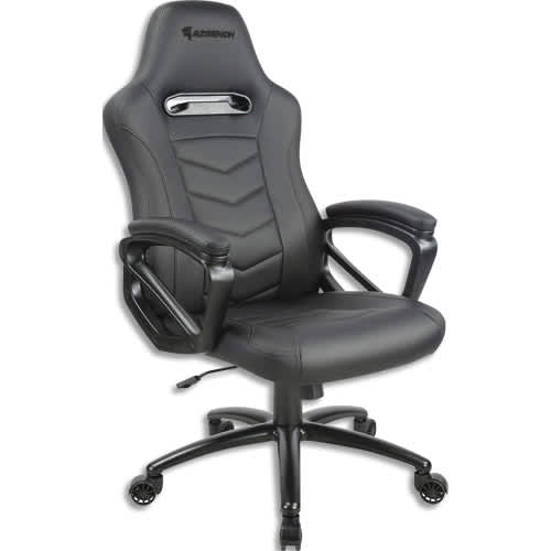 465441_d1-1.jpg AZGENON Fauteuil gamer Z100 noir, mécanisme basculant, assise 52x51cm, dossier 55x79cm, Poids maxi 120kg – Image 1