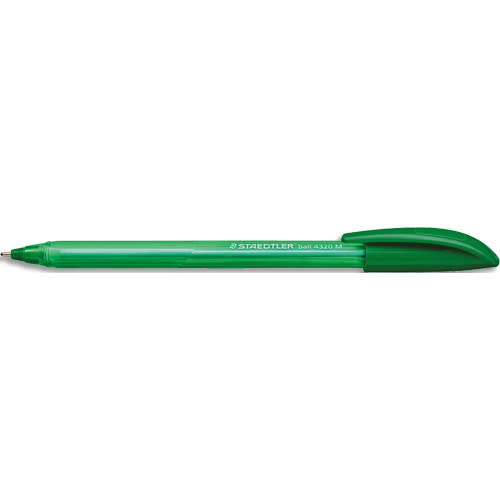 466248_d1.jpg STAEDTLER Stylo bille 4320. Corps triangulaire et capuchon. Pointe moyenne 1 mm. Coloris vert – Image 1