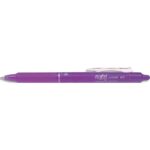 PILOT Stylo rétractable et rechargeable FRIXION CLICKER 0,7mm. Encre effaçable+gomme intégrée. Mauve