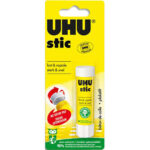 UHU Stic de colle blanche de 8,2g sous blister. Sans solvant. Lavable à l'eau.