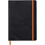 RHODIA Carnet Rhodiarama souple 14,8x21cm 160 pages points Dot / élastique. Couverture simili-cuir Noir