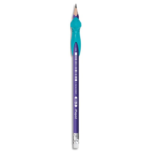 467032_d1-1.jpg MAPED Blister de 2 Crayons graphite BLACK'PEPS KIDY LEARN triangulaire HB, embout gomme + 1 guide doigts – Image 1