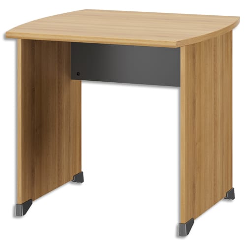 467082_d1-1.jpg GAUTIER OFFICE Table bureau pied métal avec voile de fond Jazz Chêne de bocage - Dim. L80 x H74 x P80 cm – Image 1
