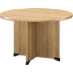GAUTIER OFFICE Table de réunion ronde Jazz Chêne de bocage - Diamètre 120 cm, Hauteur 74 cm