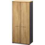 GAUTIER OFFICE Armoire 2 portes pleines Jazz Chêne de bocage - Dimensions : L80 x H183 x P48 cm