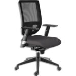 SOKOA Fauteuil résille tissu gris. Dossier réglable. Mécanisme synchrone. Accotoirs réglables en option.