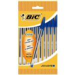 BIC Etui carton de 10 stylos bille Cristal Original, pointe moyenne 1mm. Coloris bleu