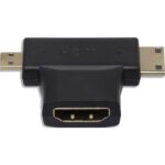 APM Adaptateur HDMI / HDMI mini / HDMI micro, femelle / mâle / mâle, noir