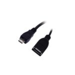 APM Adaptateur micro-USB / USB-A, USB 2.0 OTG, mâle / femelle, noir, 12cm