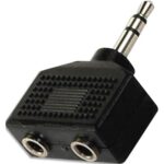 APM Adaptateur jack 3.5 / 2 jack 3.5, stéréo, mâle / femelle, noir