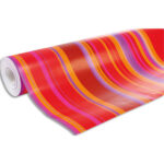 CLAIREFONTAINE Bobine Papier Cadeau Alliance 60g 50x0,70mm Rayure rouge/or/rose