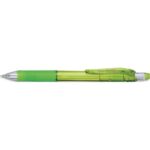 PENTEL Porte mines Energize avec un grip caoutchouc et gomme. Mines 0.7mm. Coprs translucide vert clair