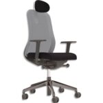 NOWY STYL Fauteuil Souly synchrone ergonomique et design avec assise noire et dossier résille grise