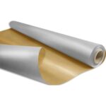 Rouleau de papier cadeau kraft duo métal 60 grammes 0,69 x 50ml or/argent