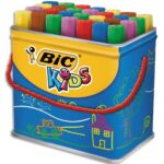 BIC KIDS Decoralo Feutres de Coloriage à Pointe Extra-Large - Couleurs Assorties, Boîte Métallique de 30