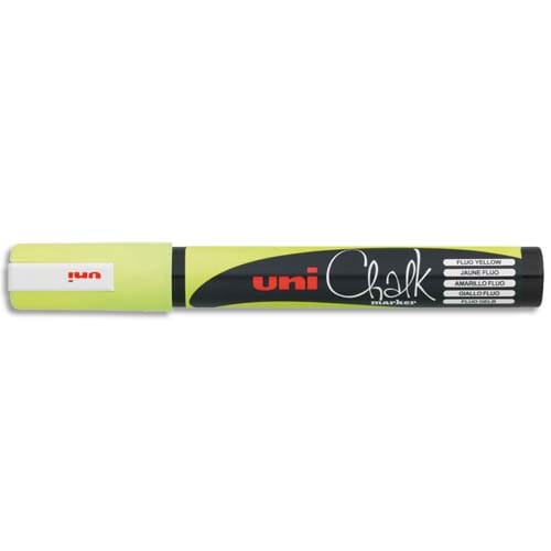 476698_d1.jpg UNI-BALL Marqueur craie CHALK MARKER, pointe ogive moyenne Jaune fluo – Image 1