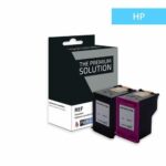 THE PREMIUM SOLUTION Pack de 2 cartouches jet d'encre compatibles HP 62XL Noir / Couleur