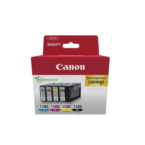 478868_d1-1.jpg CANON Multipack 4 cartouches Jet d'encre N° 1500 / 9218B006 Noir + Cyan + Magenta + Jaune – Image 1