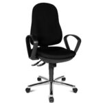 TOPSTAR Fauteuil SYNCRO mécanisme synchrone avec accoudoirs, dimensions assise 46 x 45 cm, noir
