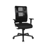 TOPSTAR Chaise ARIANE, assise 35 kg/m3 avec accoudoirs, mécanisme synchrone, coloris noir