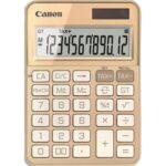 CANON Calculatrice de bureau mini aspect métal 109 x 187x 22 mm KS-125KB Or