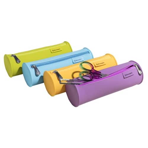 479560_d1-1.jpg EXACOMPTA Trousse ronde 1 compartiment 23x8cm SILICONE assortis – Image 1