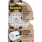 SCOTCH Dévidoir escargot en acier inoxydable SCOTCH + 2 rouleaux Magic recyclé 19mmx13,9m