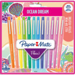 PAPERMATE Pochette de 12 Stylos feutres FLAIR Original OCEAN DREAM, pointe 0,4mm