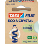 TESA Boîte individuelle 1 rouleau adhésif ECO&CRYSTAL en pet à 90% 33m x 19mm