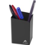 ALBA Pot à crayons en métal plein ODESK. Coloris noir