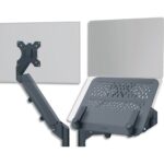 LEITZ Bras écran double écran portable LEITZ, Gris 65380089