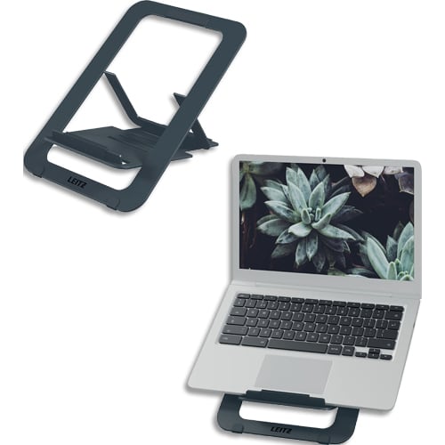 480861_d1-1.jpg LEITZ Support ergonomique pour ordinateur portable réglable ultra-plat en aluminium 63460089 – Image 1