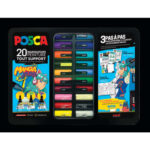 UNI POSCA Mallette métal 20 marqueurs ''manga hero'' couleurs et pointes assorties M POSCA METAL/20 019