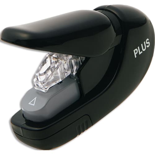 480886_d1.jpg PLUS JAPAN Agrafeuse de bureau sans agrafe Handy jusqu à 5 feuilles. Coloris noir – Image 1