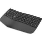 TNB Clavier ergonomique sans fil rechargeable bluetooth + 2,4ghz - noir KBWERGO