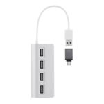 TNB Hub 4 ports usb 2.0 auto-alimenté - aluminium HUBUSB4ALU