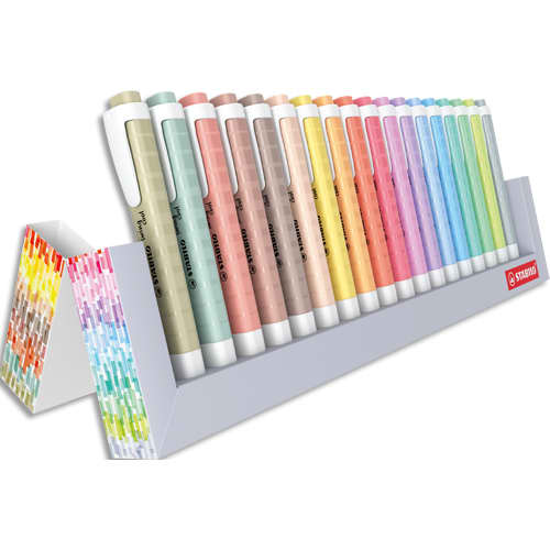 481105_d1.jpg STABILO Set de 18 surligneurs de poche SWING COOL. Coloris assortis : 12 pastel + 6 naturecolors – Image 1