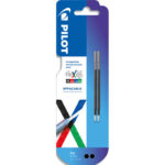 PILOT Blister de 2 recharges FriXion BALL 4 couleurs. Coloris noir