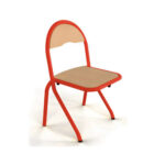 Chaise 4 pieds maternelle - appui sur Table ral: rouge 3000T2