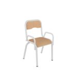 Chaise 4 pieds maternelle - encastré avec accoudoirs ral: bleu 5015T0