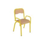 Chaise 4 pieds maternelle - encastré avec accoudoirs ral: jaune 1023T0