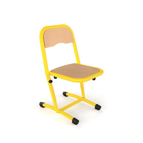 482090_d1-1.jpg Chaise coque 4 pieds maternelle ral: jaune 1023T1 – Image 1