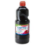 GIOTTO Flacon d'1 litre de gouache liquide de couleur Noir